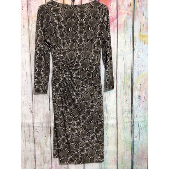 Calvin Klein Designer Side Ruched Dress Snakeskin Size Small ☃️❄️ - Picture 6 of 9